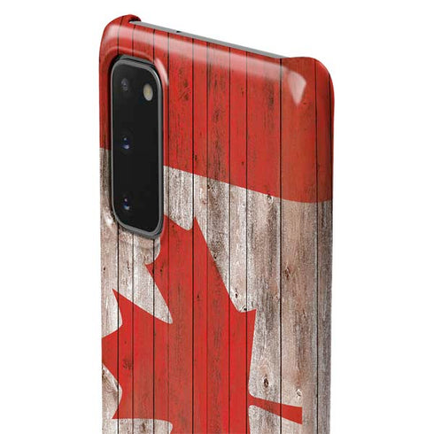 Canadian Flag Dark Wood Galaxy S20 Lite Case